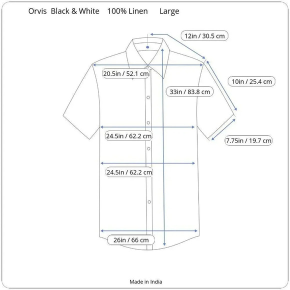 ORVIS Black & White Linen Button Down Mens Shirt Large VGUC - Picture 4 of 13